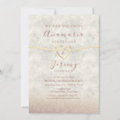 Roos Gold Glitter Wedding Party Uitnodigen Kaart (Voorkant)