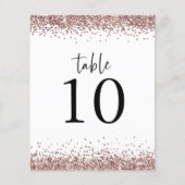 Roos Gold Glitter Wedding White Table No. (Voorkant)