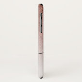 Roos Gold Glitter Wit Monogram Zwart Script Naam Case-Mate iPhone Case (Achterkant/links)