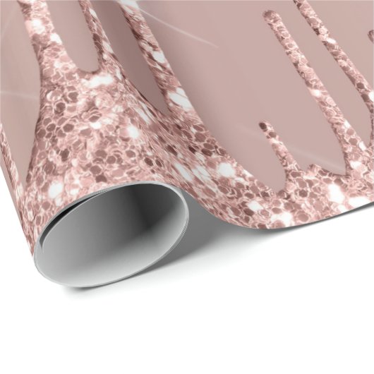 Roos Gold Glitter Wrapping Paper met aangepaste te Cadeaupapier (Rol Hoek)