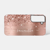 Roos Gold Glittery Folie Girly Signature Samsung Galaxy Hoesje (Achterkant horizontaal)
