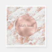 Roos Gold Glitz White marmer Servet (Voorkant)