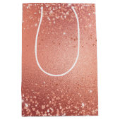 Roos Gold Glitzy Glitter Sparkle Medium Cadeauzakje (Voorkant)