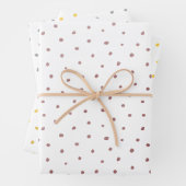 Roos Gold, Gold en Silver Foil Dot Pattern Inpakpapier Vel (In situ)