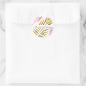 Roos Gold & Gold Folie Tropische bruiloft Sticker (Tas)