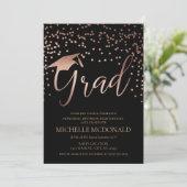 Roos Gold Graduation Party Kaart (Staand voorkant)