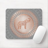 Roos Gold Grey Elephant Mandala Muismat (Met muis)