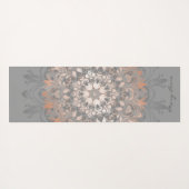 Roos Gold Grey Floral Mandala Monogram Yogamat (Achterkant (horizontaal))