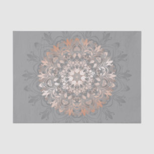 Roos Gold Grey Floral Mandala Tissuepapier