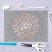 Roos Gold Grey Floral Mandala Tissuepapier (Craft)