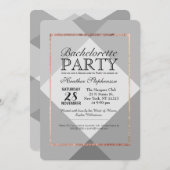 Roos Gold Grey Geo Bachelorette Party Kaart (Voorkant / Achterkant)