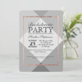 Roos Gold Grey Geo Bachelorette Party Kaart (Staand voorkant)