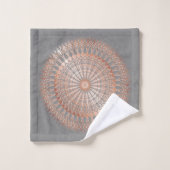 Roos Gold Grey Mandala Bad Handdoek (Wasdoekje)