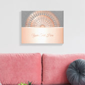 Roos Gold Grey Mandala Canvas Afdruk (Insitu (Woonkamer))