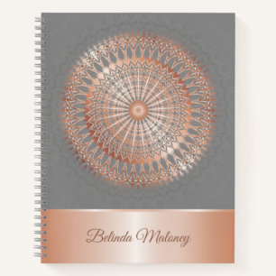 Roos Gold Grey Mandala Notitieboek