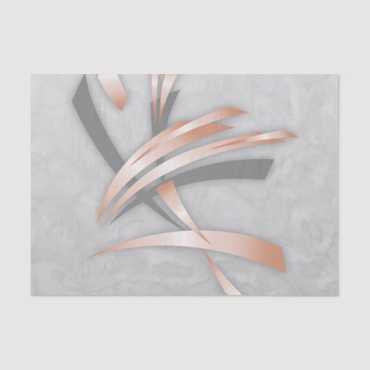 Roos Gold Grey Marble Abstracte Art Tissuepapier (Voorkant)