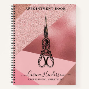 Roos Gold Hair Appointing Book Notitieboek