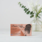 Roos Gold Hair Braiding Visitekaartje (Staand voorkant)