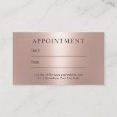 Roos Gold Hair Salon Moderne Benoeming Afsprakenkaartje (Achterkant)