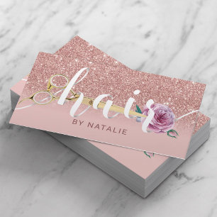 Roos Gold Hair Stylist Schaar & Bloem Typografie Visitekaartje