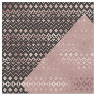 Roos Gold Hand getrokken Tribal Aztec geometrische Stof
