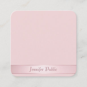 Roos Gold Hand Script Sjabloon Moderne elegant Vierkante Visitekaartje