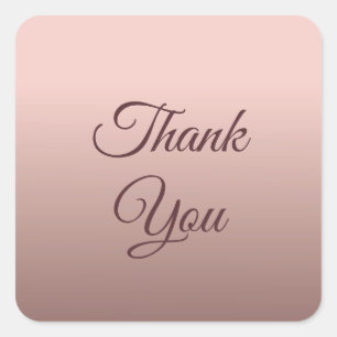 Roos Gold Hartelijk dank uw Sjabloon voor typograf Vierkante Sticker