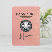 Roos Gold Hawaii Passport Bewaar de datum Save The Date (Staand voorkant)