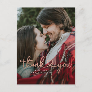 Roos Gold Heart Hartelijk dank Briefkaart