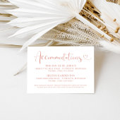 Roos Gold Heart Script Wedding Accommodations Informatiekaartje