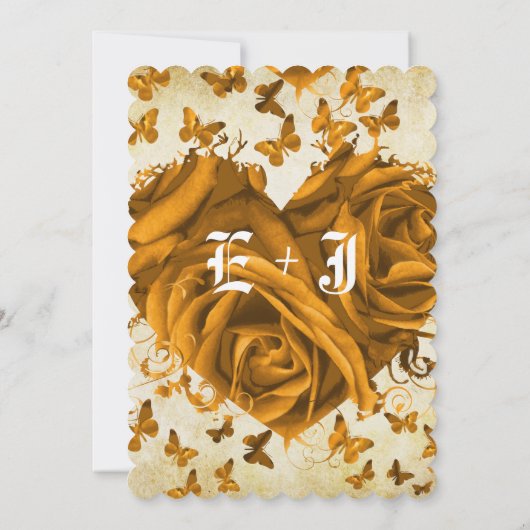 Roos Gold Hearts en Roos Weddenschap Kaart (Achterkant)