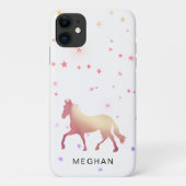 Roos Gold Horse Stars Gepersonaliseerd monogram Case-Mate iPhone Case (Achterkant)
