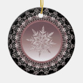 Roos Gold Ice Crystal Snowflake Ornament (Voorkant)