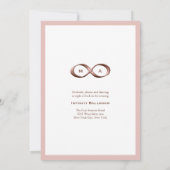 Roos Gold Infinity Hand gesp bruiloft uitnodiging (Achterkant)