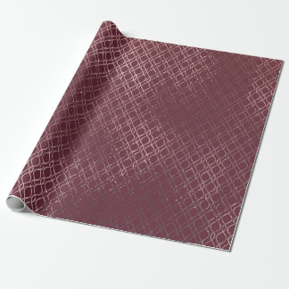 Roos Gold Interwoven Lattice Pattern op Bourgogne Cadeaupapier