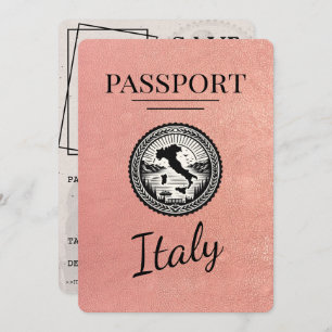 Roos Gold Italië Paspoort Save The Date