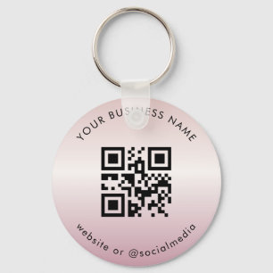 Roos Gold Je aangepaste zakelijke Qr-codescan Sleutelhanger