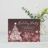 Roos Gold kerstboomfeestdag Kaart (Staand voorkant)