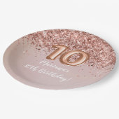 Roos Gold Kinder Girly 10e verjaardag Papieren Bordje (Gekanteld)