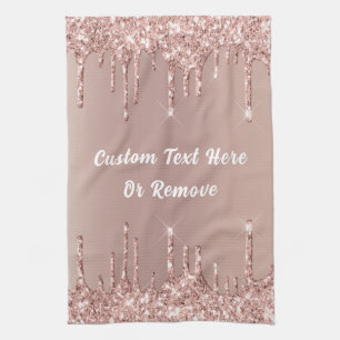 Roos Gold Kitchen Towel - Aangepaste tekst Theedoek