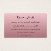 Roos Gold Korting Loyaliteit Dank u kaart (Achterkant)