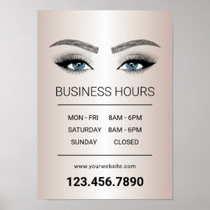 Roos Gold Lashes Brows Beauty Salon Openinguren Poster