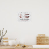 Roos Gold Lashes & Brows Marble Makeup Artist Poster (Keuken)
