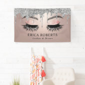Roos Gold Lashes & Brows Salon Modern Silver Drips Spandoek (Insitu)