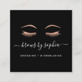 Roos Gold Lashes & Brows Vierkante Visitekaartje (Voorkant)