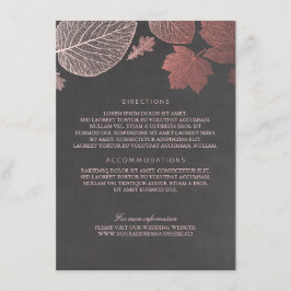 Roos Gold Leaves Chalk Wedding Details Informatiekaartje