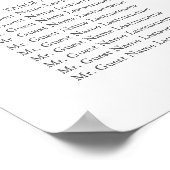 Roos Gold Leaves Fall Wedding Seding Chart Poster (Hoek)