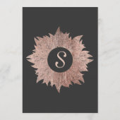 Roos Gold Leaves op Black Wedding Menu (Achterkant)