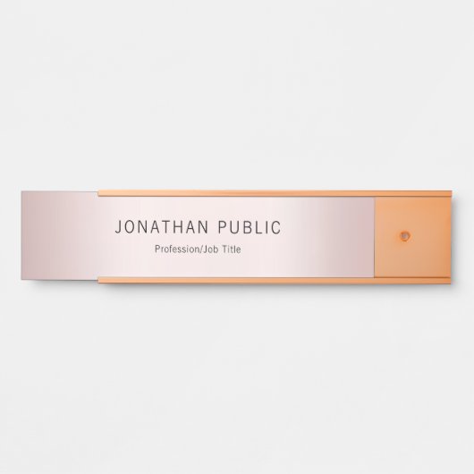 Roos Gold legant Sjabloon Moderne Professional Deurbordje (Voorkant)