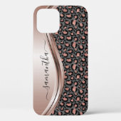 Roos Gold Leopard Handgeschreven naam Metal Case-Mate iPhone Case (Achterkant)